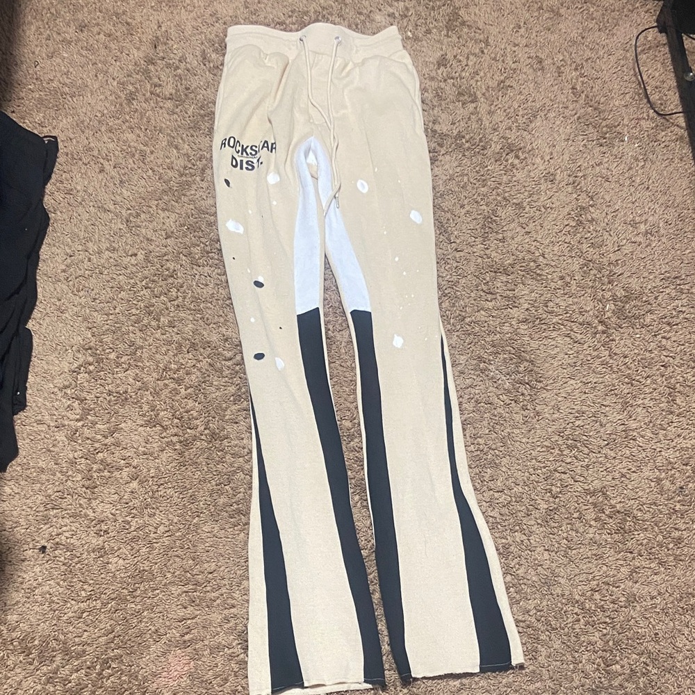Rockstar Beige and Black Sweatpants